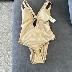 BECCA Champagne Gold V Swim Suit